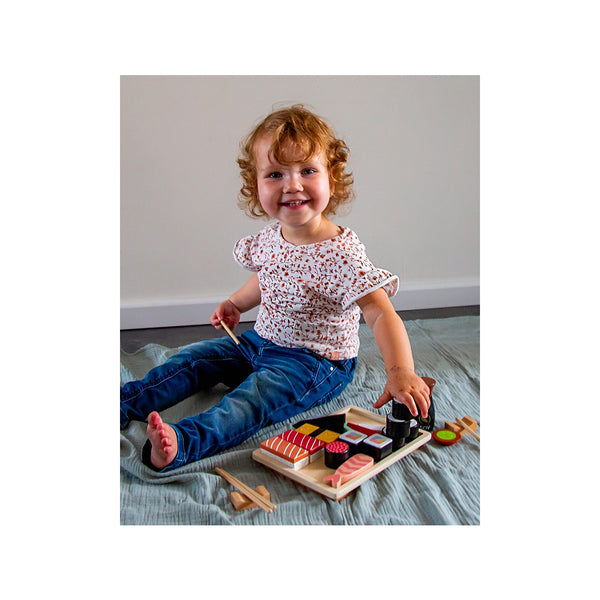 Service à sushi en bois enfant – jeu d’imitation dès 18 mois