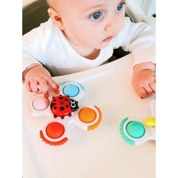 Jouets bébé ventouse sensoriels – Lot de 3 spinners BO JUNGLE