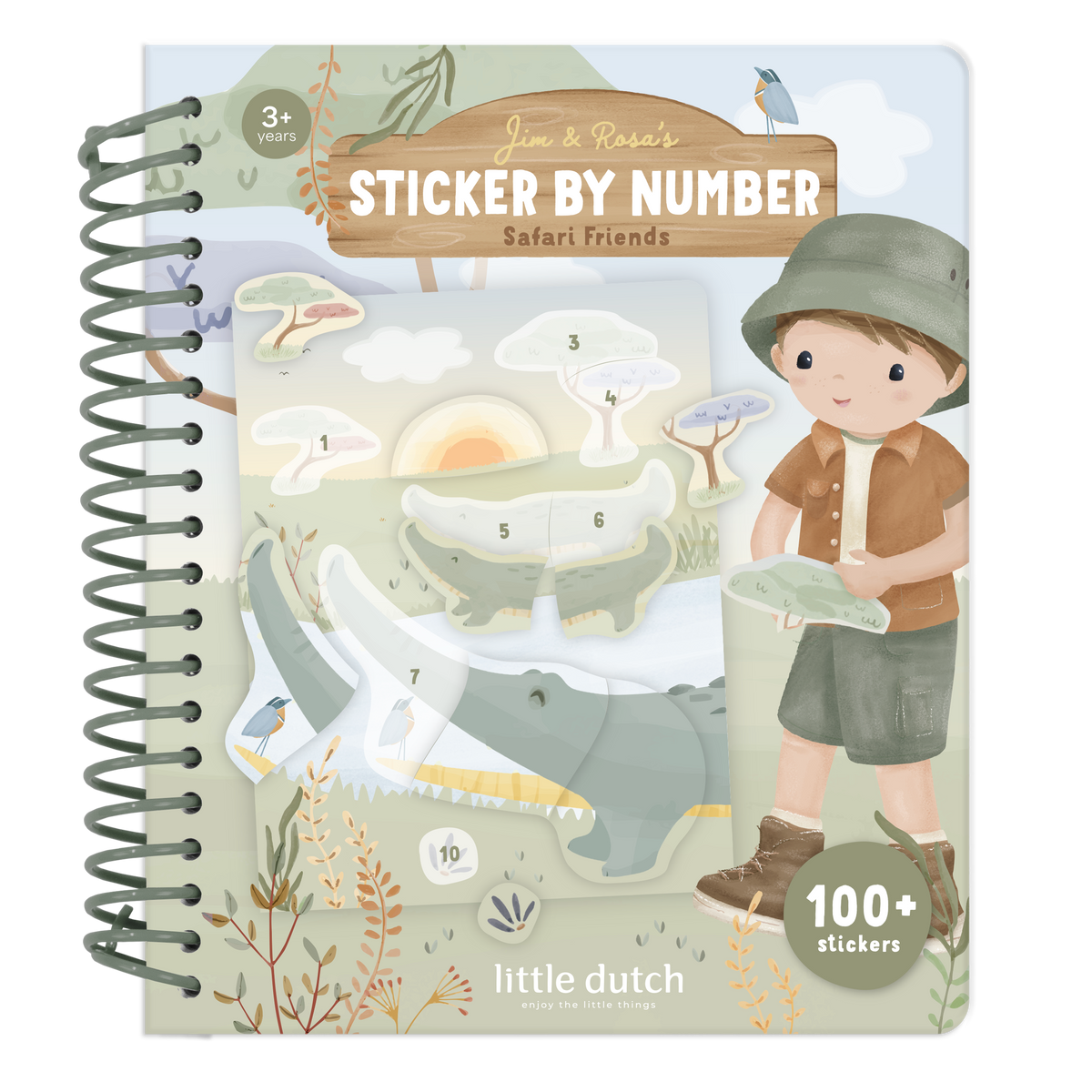 Cahier de stickers à numéros Safari Friends : l’activité idéale pour apprendre les chiffres en s’amusant dès 3 ans.