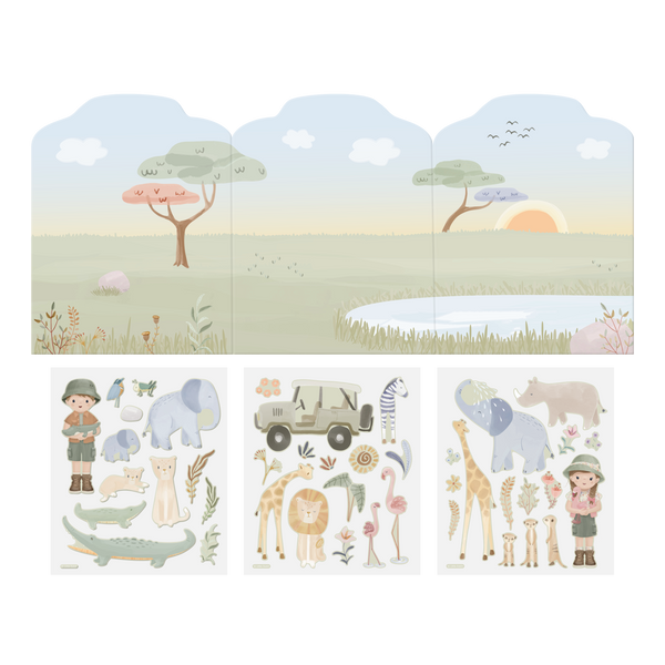 Stickers réutilisables Safari Friends : l’activité idéale pour stimuler l’imagination et créer des histoires à l’infini.