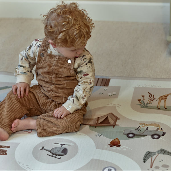 Tapis de jeu pour voiture Safari Friends – tapis circuit enfant