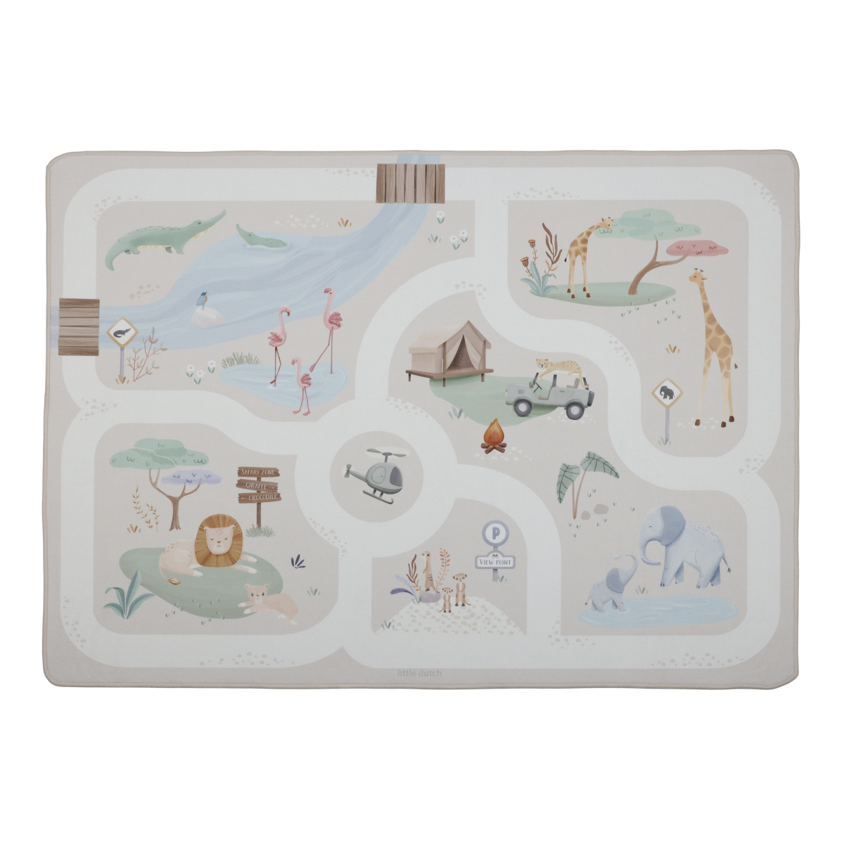 Tapis de jeu pour voiture Safari Friends – tapis circuit enfant