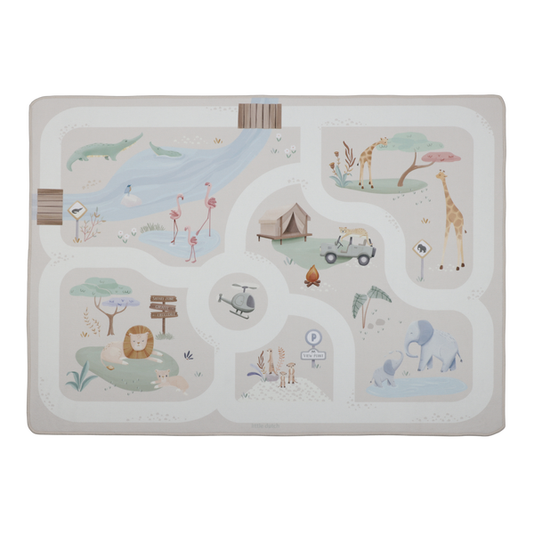 Tapis de jeu pour voiture Safari Friends – tapis circuit enfant
