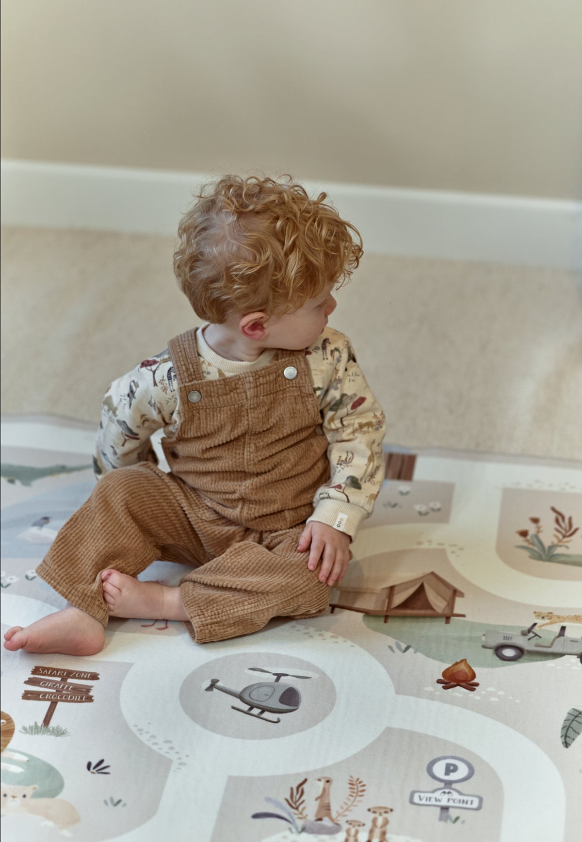 Tapis de jeu pour voiture Safari Friends – tapis circuit enfant