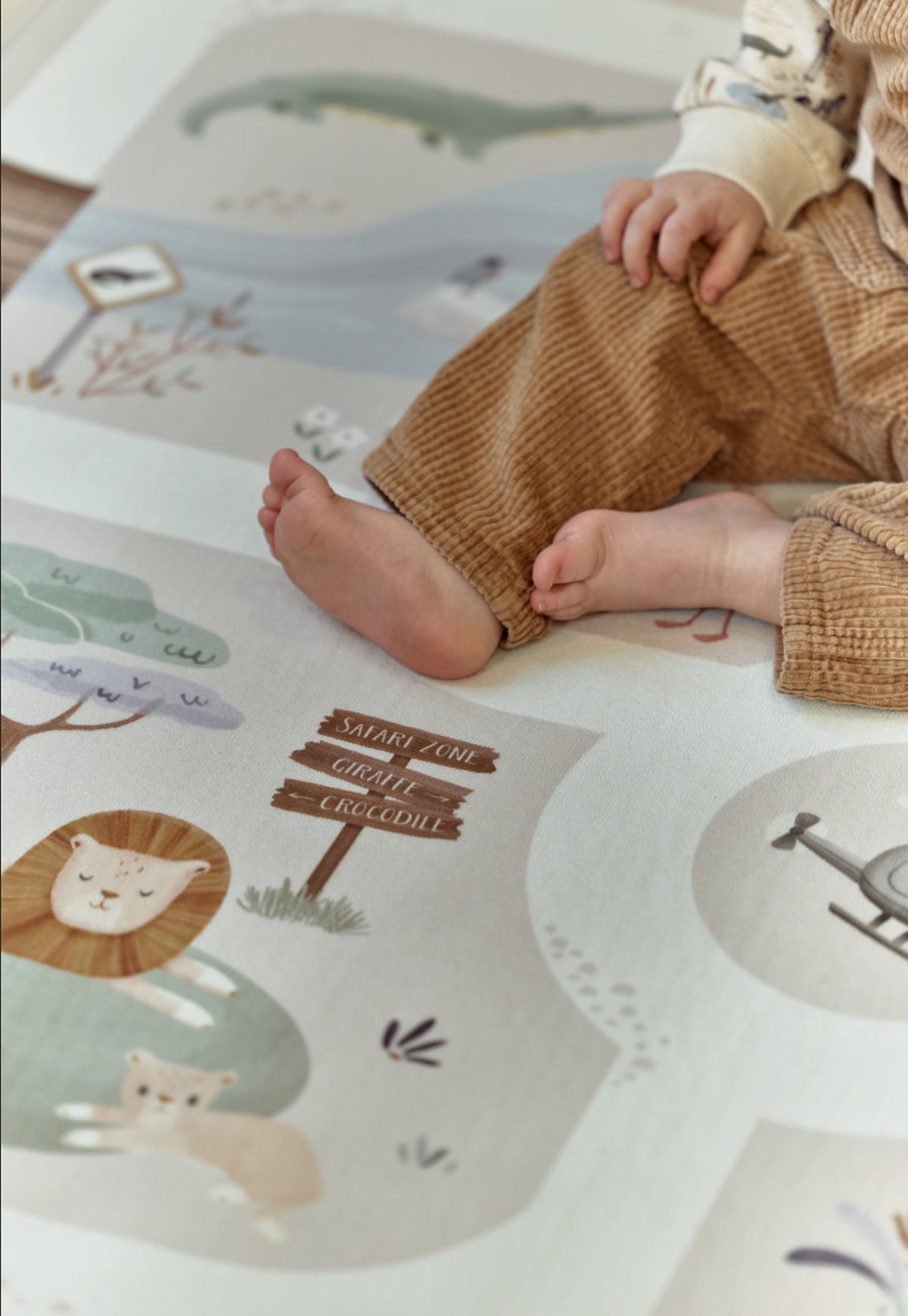 Tapis de jeu pour voiture Safari Friends – tapis circuit enfant