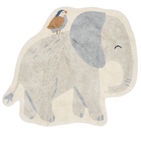 Tapis enfant éléphant en coton bio : l’élément parfait pour une chambre douce, chaleureuse et confortable.