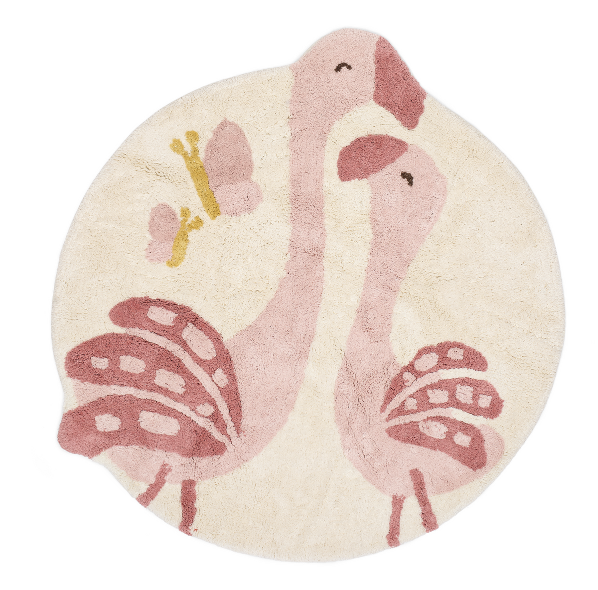 Tapis enfant flamant rose en coton bio : l’allié parfait pour une chambre douce, chaleureuse et pleine de poésie.