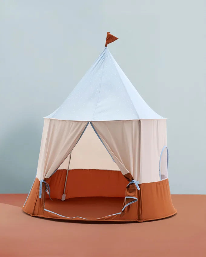 Tente cirque enfant bleue pop-up – cabane intérieure cosy facile à monter – Petit coeur salé