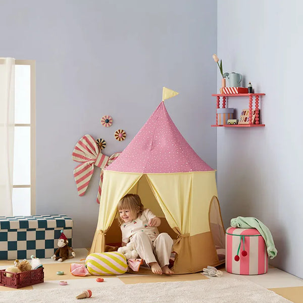 Tente cirque rose enfant pop-up – cabane cosy dès 2 ans
