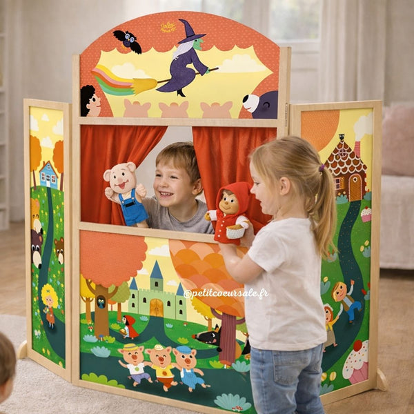 Théâtre de marionnettes bois enfant – Vilac