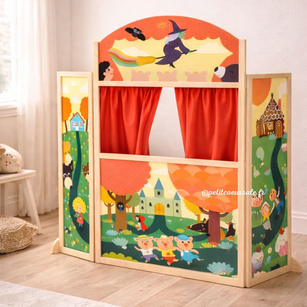 Théâtre de marionnettes en bois enfant – Les Contes