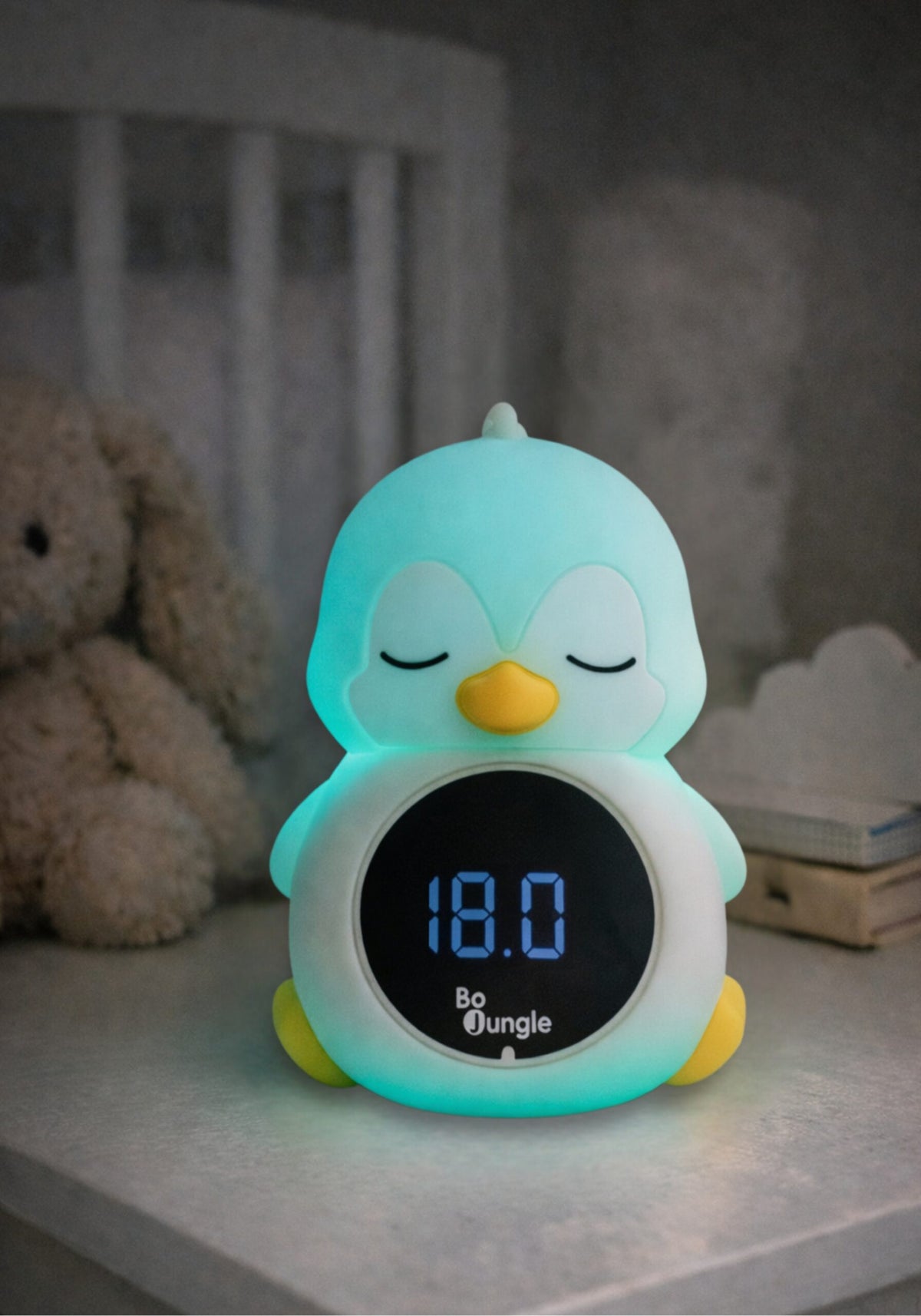 Thermomètre digital 3-en-1 Pingouin – Bain, chambre et veilleuse – Bo Jungle
