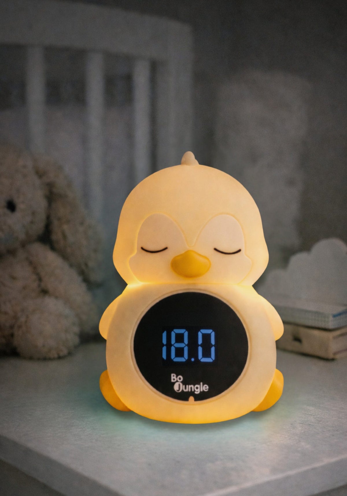 Thermomètre digital 3-en-1 Pingouin – Bain, chambre et veilleuse – Bo Jungle