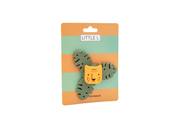 Tiger Spinner bébé : petit jouet sensoriel en silicone avec ventouse. Stimule motricité fine et sens dès la naissance pour éveil ludique.
