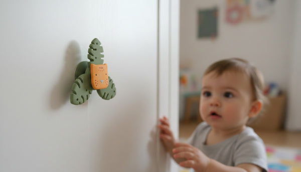 Tiger Spinner bébé : petit jouet sensoriel en silicone avec ventouse. Stimule motricité fine et sens dès la naissance pour éveil ludique.