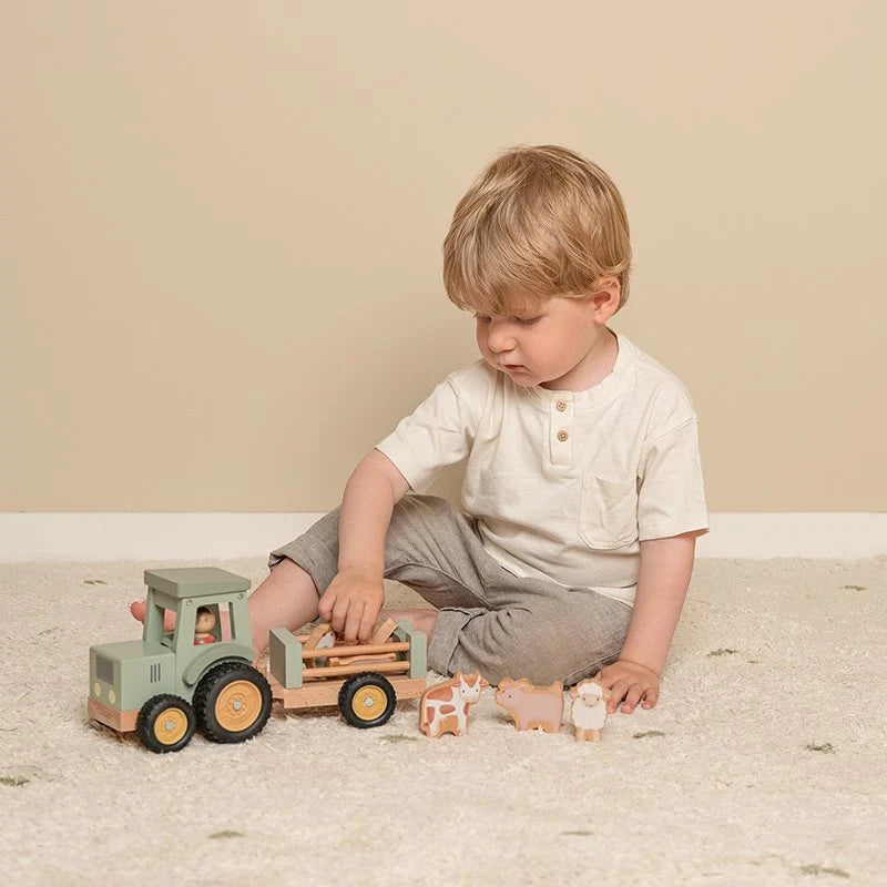 Tracteur avec remorque en bois FSC – Little Farm LITTLE DUTCH