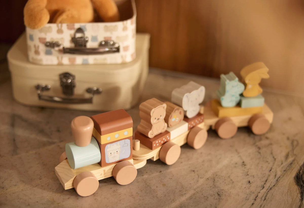 Train à empiler en bois Jollies – 15 pièces – Dès 12 mois JOLLEIN