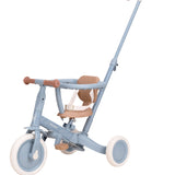 Tricycle évolutif 4 en 1 dès 1 an. Tricycle guidé, autonome, vélo d’équilibre et vélo. Favorise motricité et équilibre.