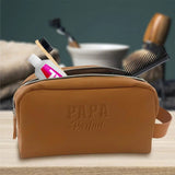 Trousse de toilette « Papa Parfait » – Simili-cuir marron SAVONNERIE DE L'ILOT