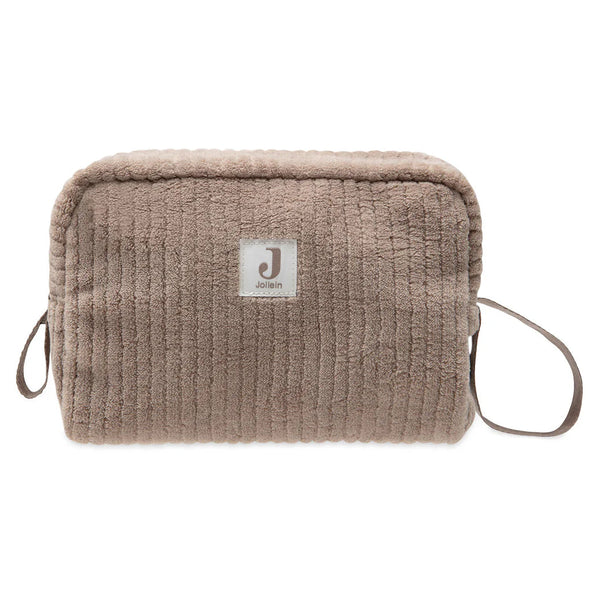 trousse de toilette bébé côtelée milky coffee