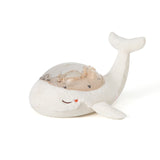 Veilleuse bébé Tranquil Whale™ blanche rechargeable : projections océaniques, bruits blancs, capteur de pleurs et minuterie. Idéale dès la naissance et parfaite en cadeau de naissance.