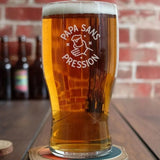 Verre à bière gravé « Papa sans pression » – 58 cl SAVONNERIE DE L'ILOT