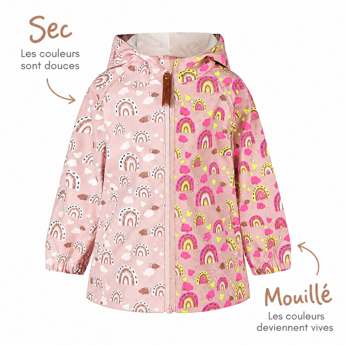 Veste de pluie magique Arc-en-Ciel – Change de couleur sous la pluie STERNTALER
