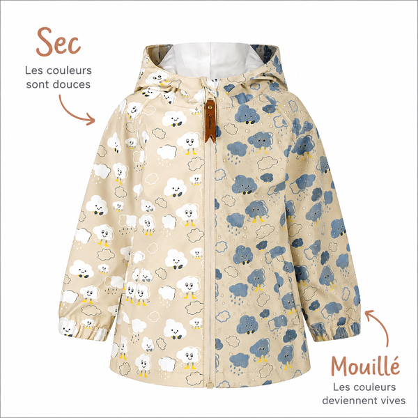 Veste de pluie magique Nuages – Change de couleur sous la pluie STERNTALER