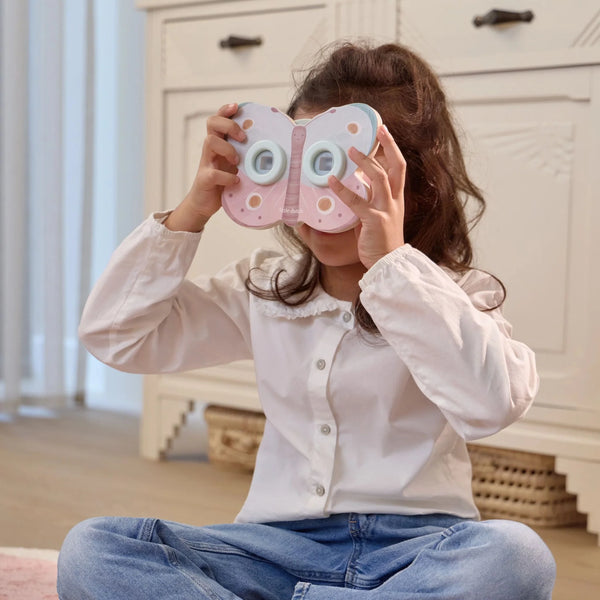 Visionneuse enfant en bois avec 3 disques illustrés. Jouet d’observation dès 3 ans pour éveiller la curiosité.