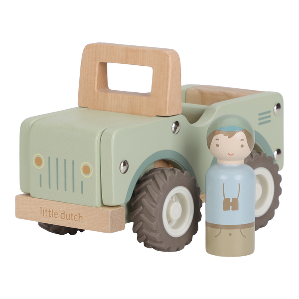 Voiture de safari avec figurine Safari Friends – jouet en bois enfant