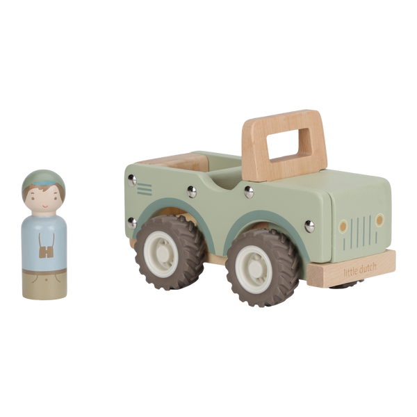 Voiture de safari avec figurine Safari Friends – jouet en bois enfant
