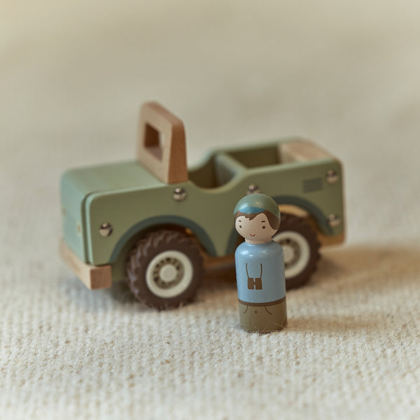 Voiture de safari avec figurine Safari Friends – jouet en bois enfant