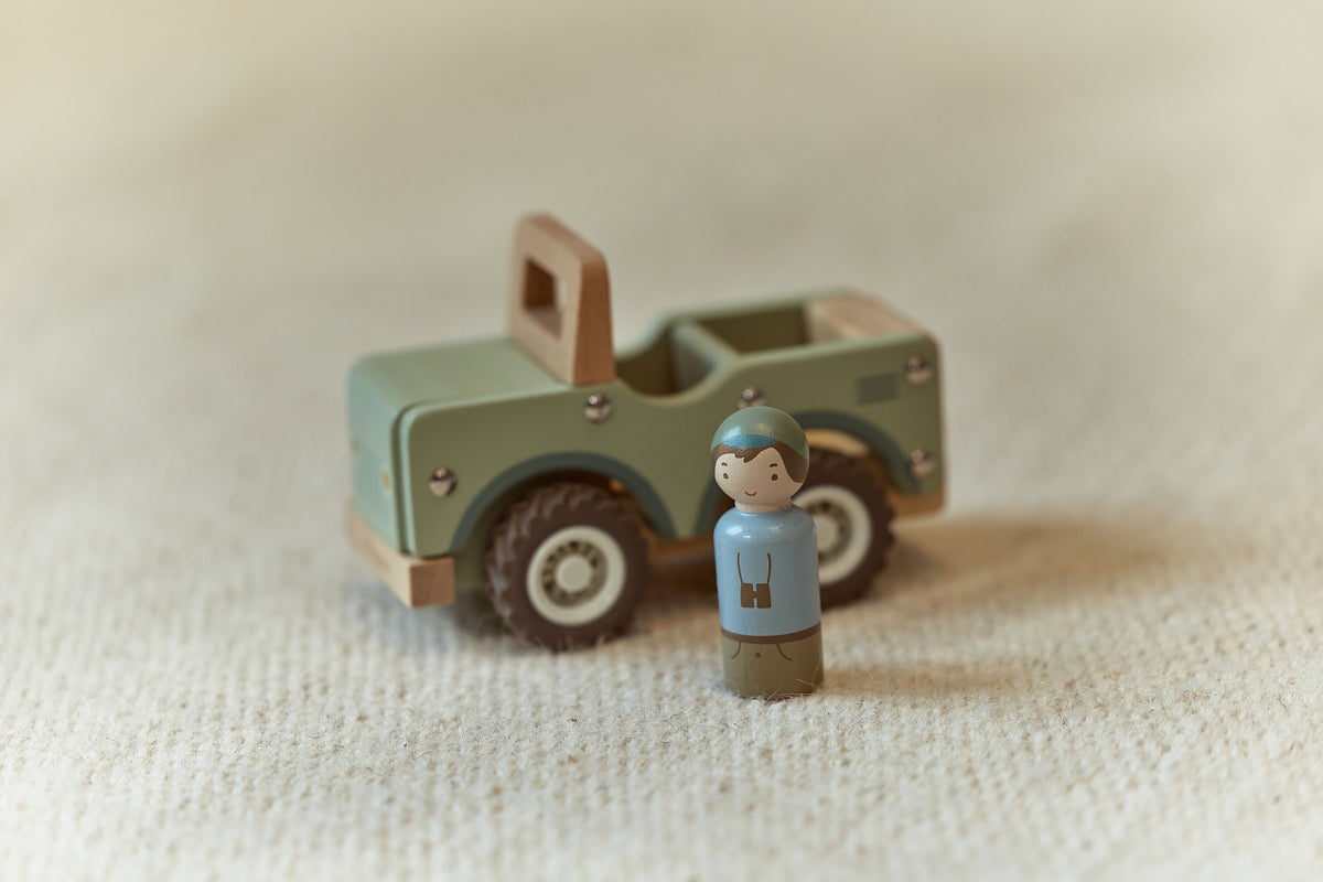 Voiture de safari avec figurine Safari Friends – jouet en bois enfant
