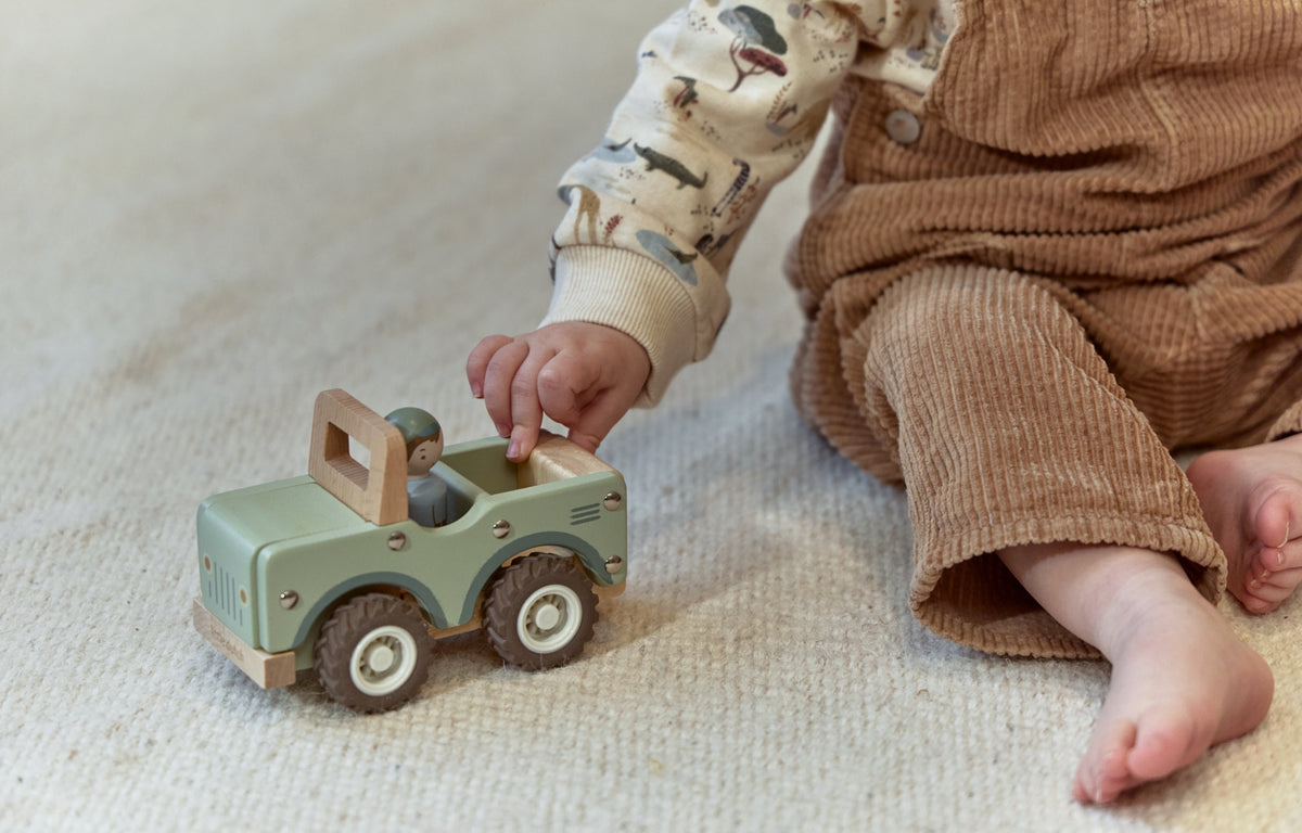 Voiture de safari avec figurine Safari Friends – jouet en bois enfant
