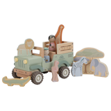 Coffret Safari Friends avec voiture de safari, animaux et personnages en bois FSC. Un jouet idéal pour développer l’imagination dès 12 mois. LITTLE DUTCH