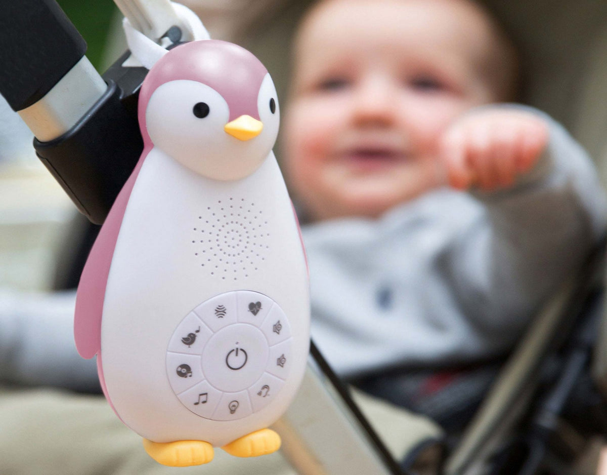 ZOË le pingouin Rose - machine à son avec haut-parleur sans fil et veilleuse