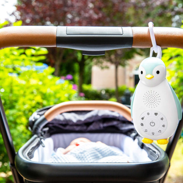 ZOË le pingouin Bleu vert - machine à son avec haut-parleur sans fil et veilleuse