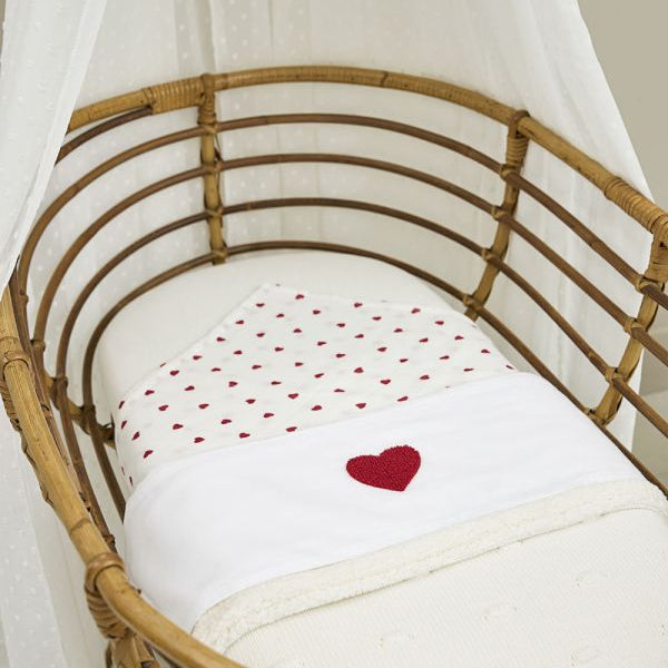 Lot de 3 langes coeurs rouges 70x70cm - Petit coeur salé