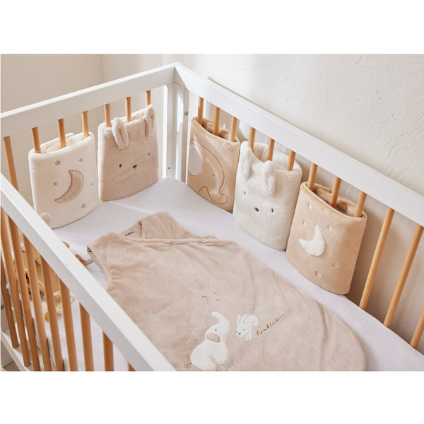 Lot de 6 protèges barreaux pour lit et parc bébé Bali, Moka & Snow