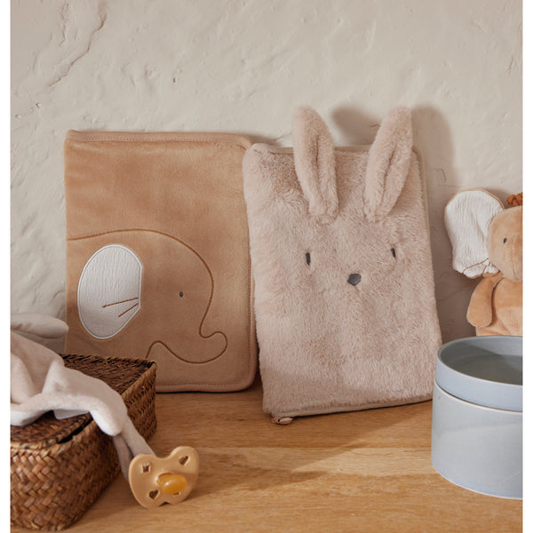 Protège carnet de santé, fausse fourrure - Moka