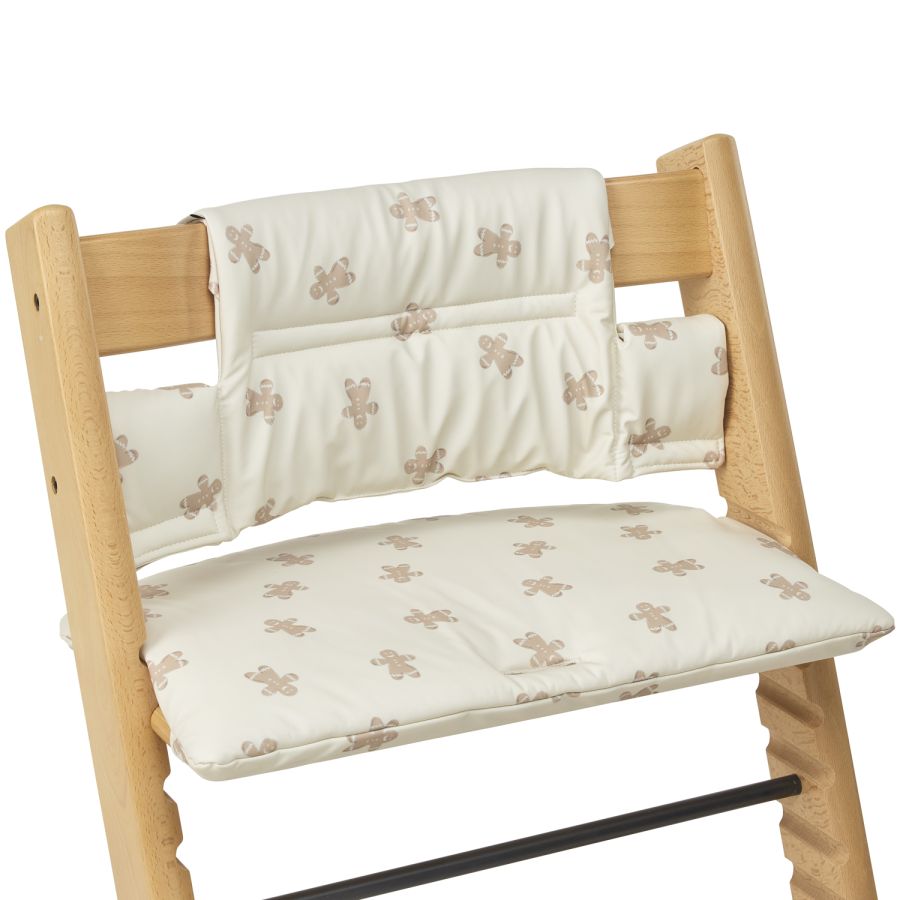 Coussin chaise haute Pain d'épices - sable doux - Petit coeur salé