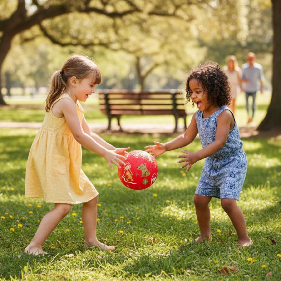 Balle bébé chaperon rouge en caoutchouc naturel – 13 cm ou 18 cm