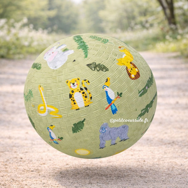 Balle bébé jungle en caoutchouc naturel – 13 cm ou 18 cm