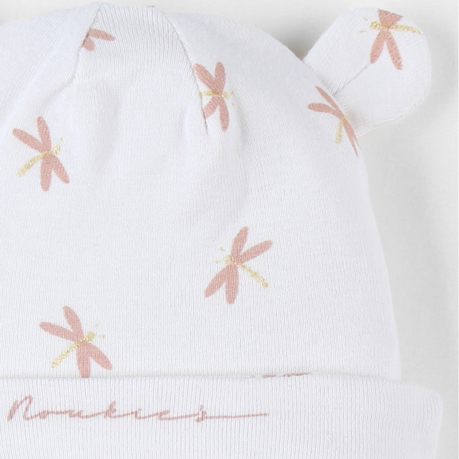 Bonnet bébé oreilles ourson fleuri NOUKIES
