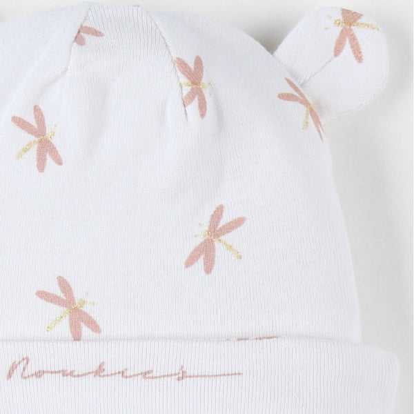 Bonnet bébé oreilles ourson fleuri NOUKIES