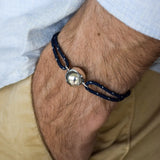 Bracelet bola pour papa bleu marine bijou grossesse fabriqué en France