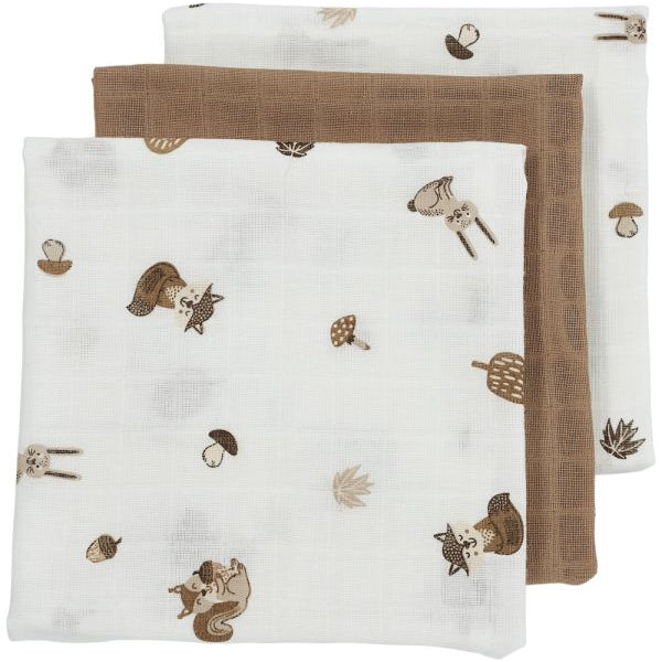 Lot de 3 langes forêt 70x70cm