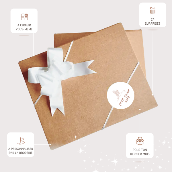 Calendrier de l'avent femme enceinte Petit coeur salé est un Cadeau de grossesse original pour attendre la naissance de bébé