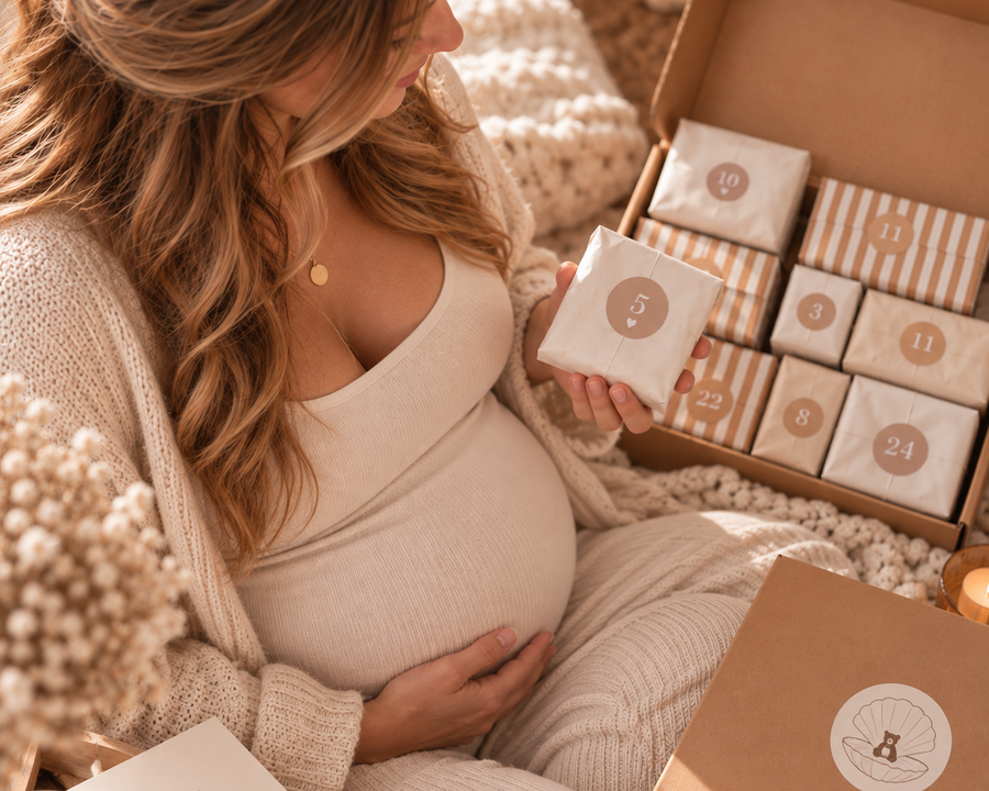 calendrier de l'avent pour future maman un cadeau unique pour faire patienter une femme enceinte pendant sa grossesse. 
