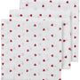 Lot de 3 langes coeurs rouges 70x70cm - Petit coeur salé